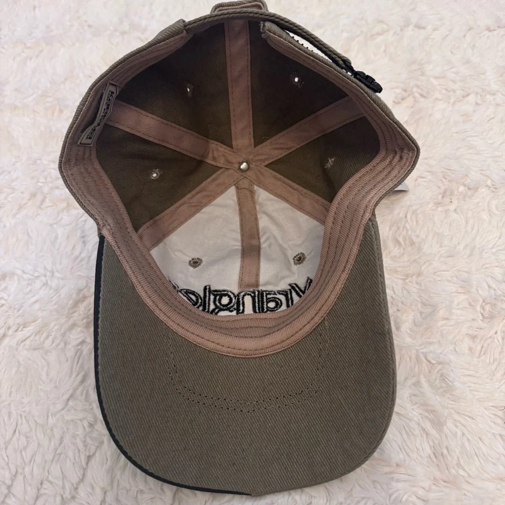 Vintage Wrangler Tan & Black Logo Ball Cap | Y2K 90s–2000s Made in Indonesia NWT